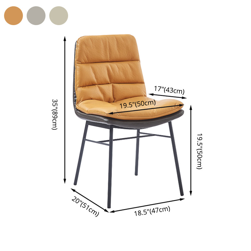 Contemporary Style Dining Metal Chairs Dining Armless Side Chairs for Kitchen