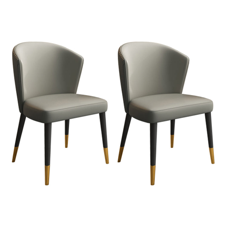 Contemporary Leather Living Room Side Chair Wingback Dining Chair