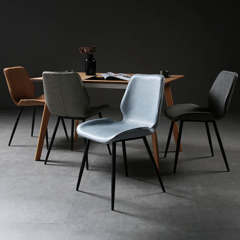 Cocina de estilo moderno que cena el metal de la silla que cena la silla lateral sin brazos del respaldo
