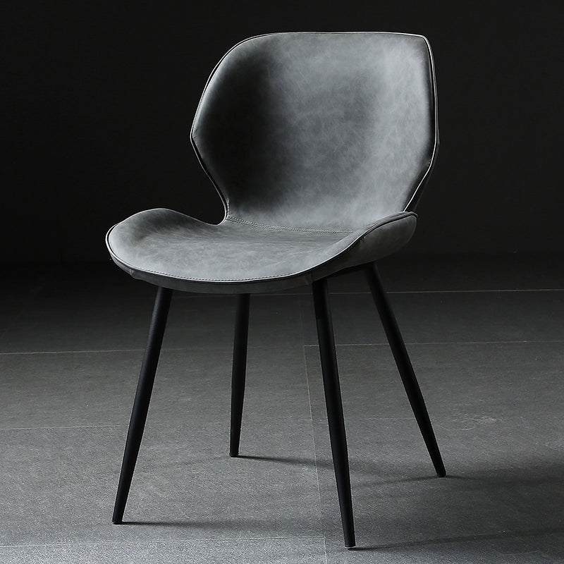 Contemporary Style Kitchen Dining Chair Metal Dining Wingback Armless Side Chair
