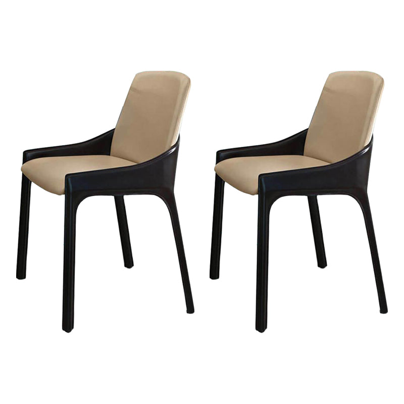 Contemporary Metal Dining Arm Chair Faux Leather Dining Chairs for Home Use