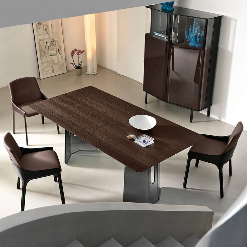 Silla de comedor de metal contemporáneo, sillas de comedor de piel sintética para uso doméstico