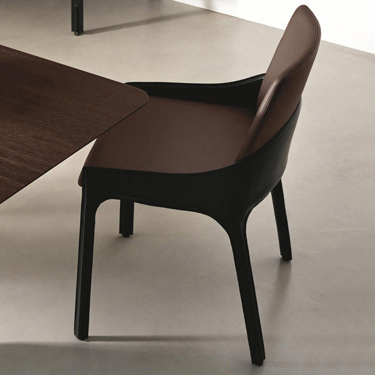 Silla de comedor de metal contemporáneo, sillas de comedor de piel sintética para uso doméstico