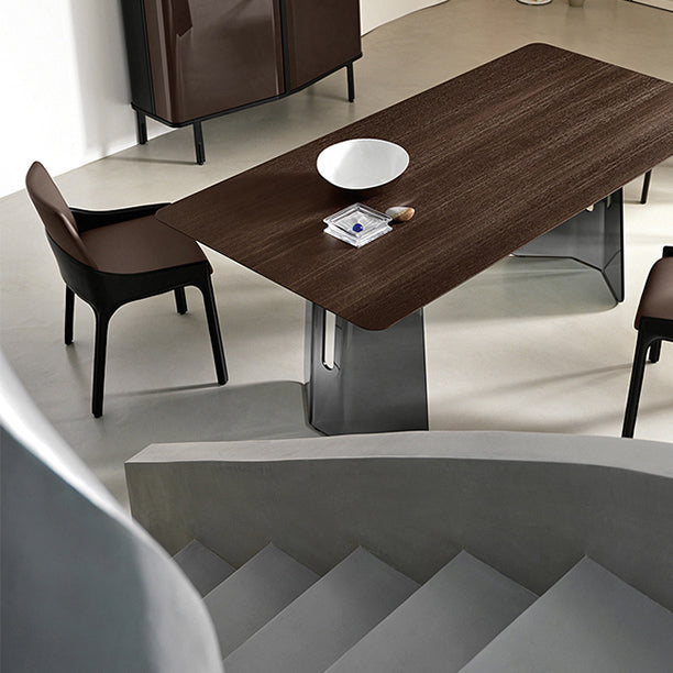 Silla de comedor de metal contemporáneo, sillas de comedor de piel sintética para uso doméstico