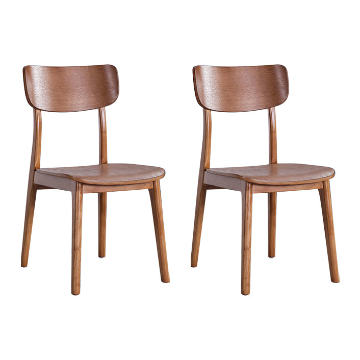 Contemporary Wood Dining Room Chair Armless Open Back Dining Side Chair for Home Use