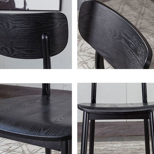 Silla de comedor de madera contemporánea, silla lateral de comedor con respaldo abierto sin brazos para uso doméstico