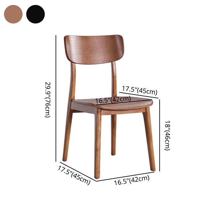 Silla de comedor de madera contemporánea, silla lateral de comedor con respaldo abierto sin brazos para uso doméstico
