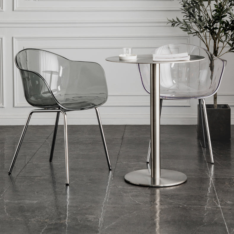 Eigentijdse stijl eetkamerstoelen arm zijstoel met metalen benen voor keuken