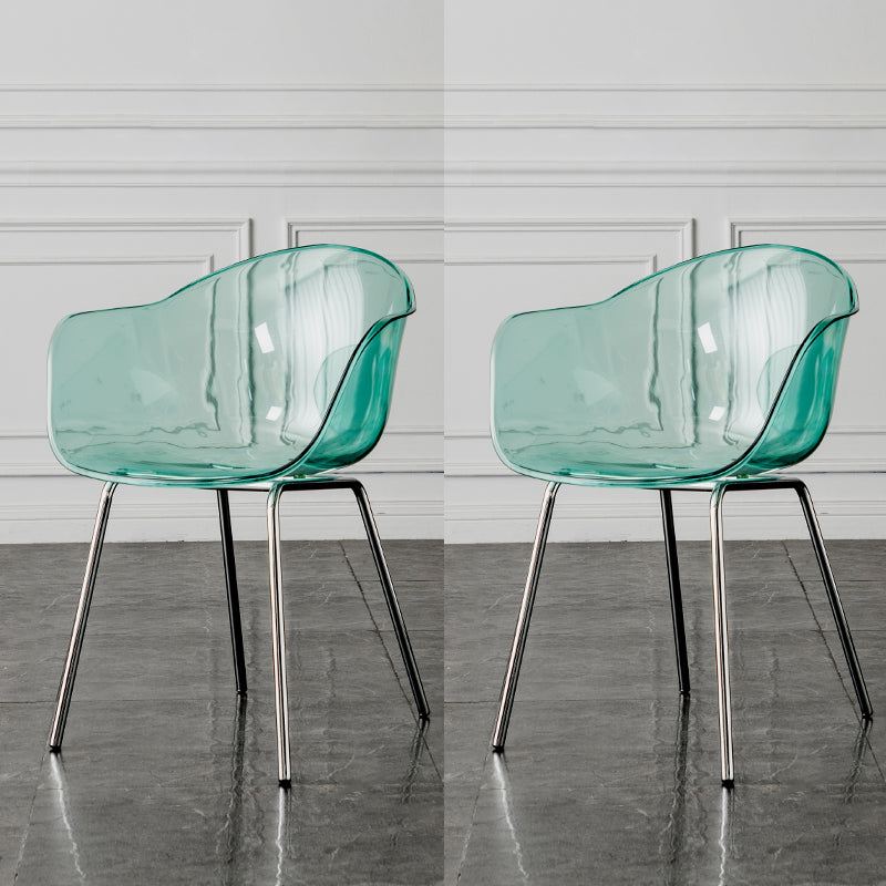 Eigentijdse stijl eetkamerstoelen arm zijstoel met metalen benen voor keuken