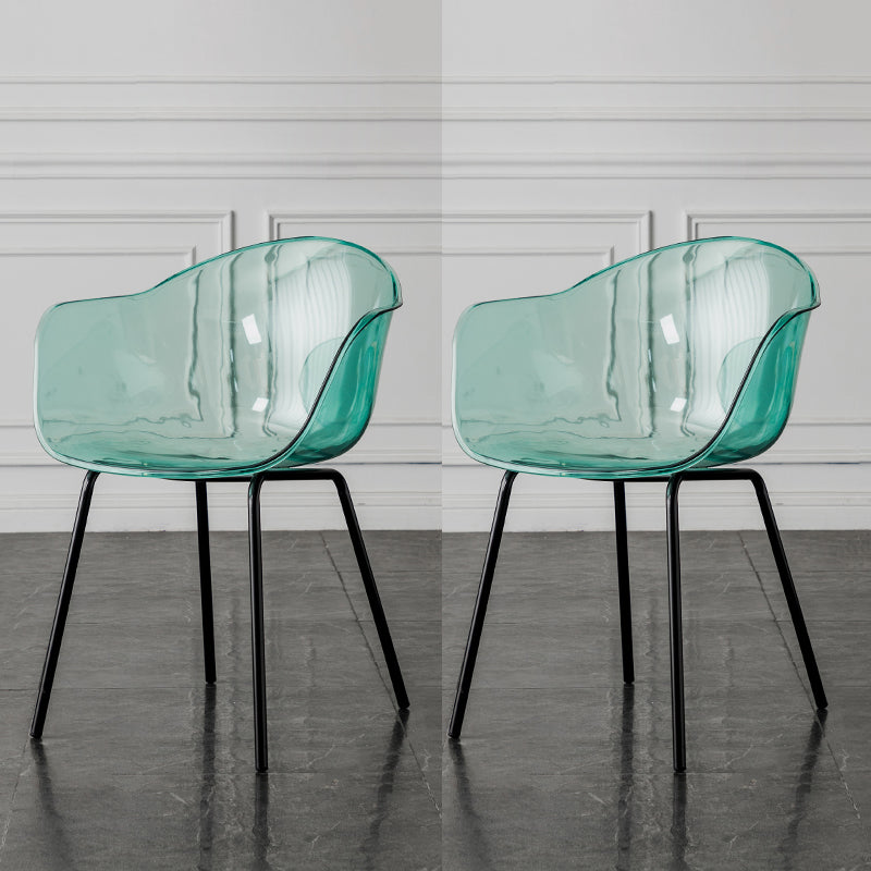 Eigentijdse stijl eetkamerstoelen arm zijstoel met metalen benen voor keuken