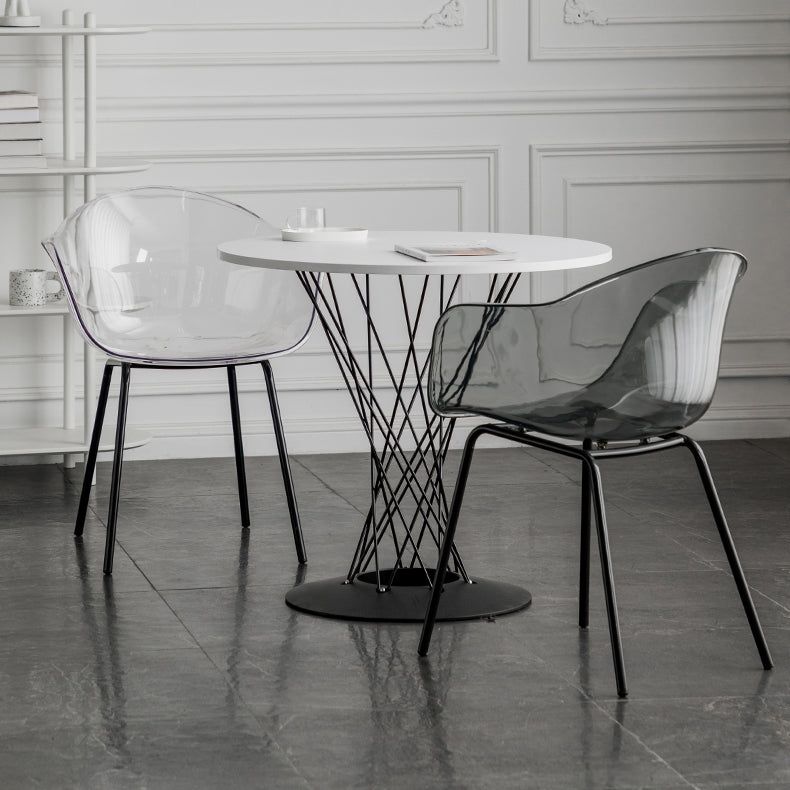 Eigentijdse stijl eetkamerstoelen arm zijstoel met metalen benen voor keuken