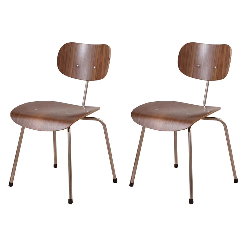 Moderne stijl houten eetstoelen open voor de achterkant van de eetkamerstoel met metalen benen