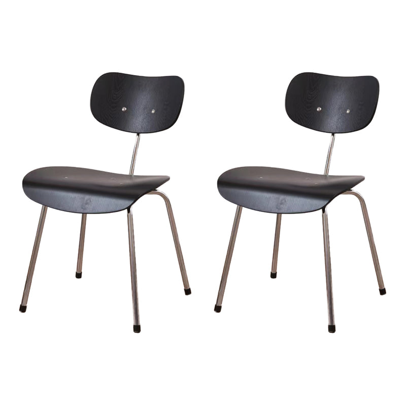 Moderne stijl houten eetstoelen open voor de achterkant van de eetkamerstoel met metalen benen