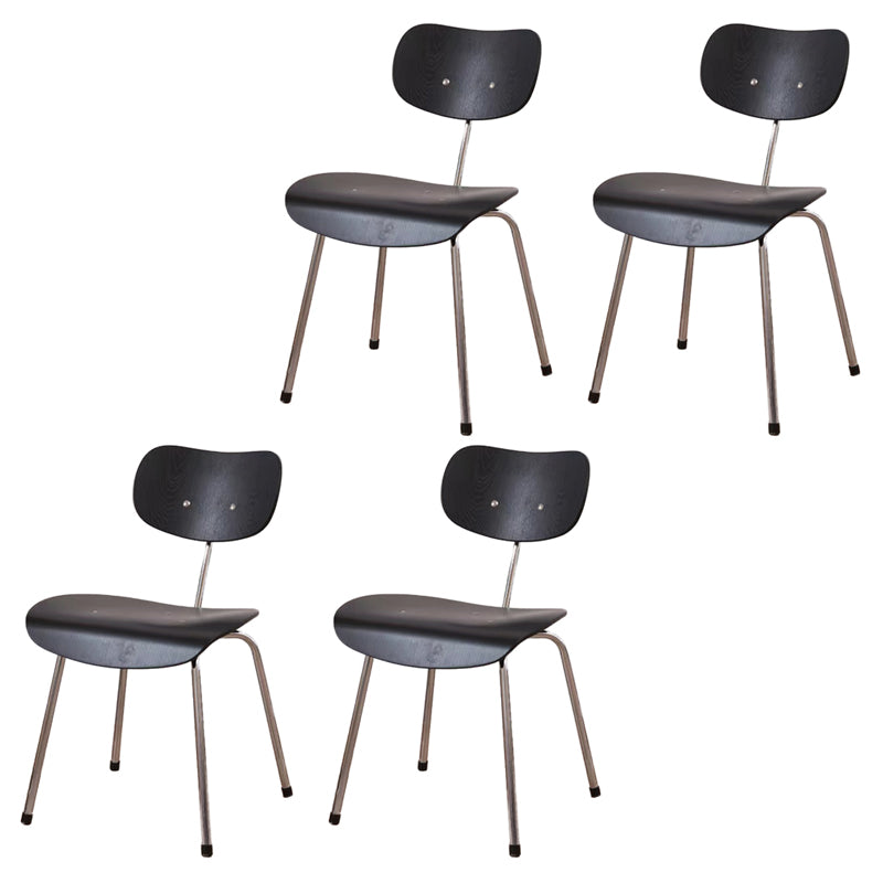 Moderne stijl houten eetstoelen open voor de achterkant van de eetkamerstoel met metalen benen