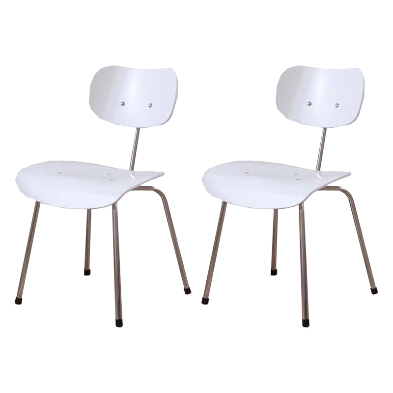 Moderne stijl houten eetstoelen open voor de achterkant van de eetkamerstoel met metalen benen