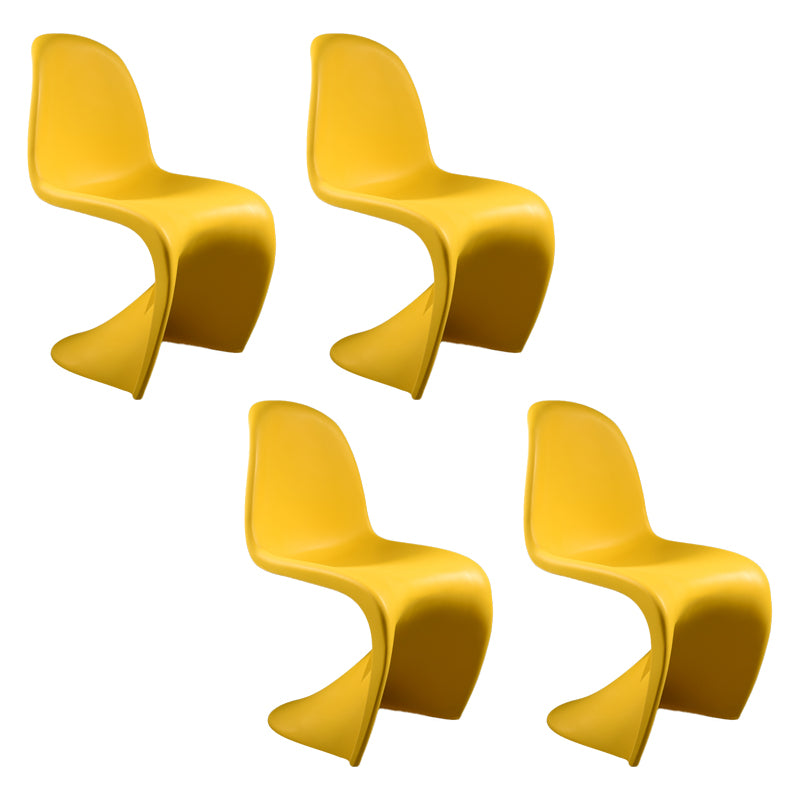 Modern Style Dining Chair Plastic Dining Armless Side Chairs for Kitchen