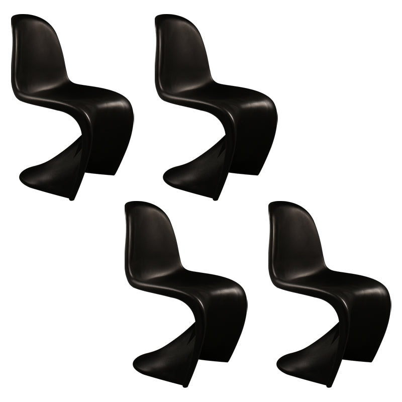 Modern Style Dining Chair Plastic Dining Armless Side Chairs for Kitchen