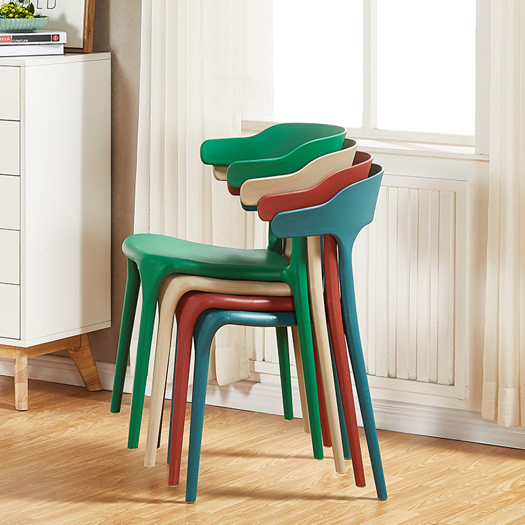 Chaise de salle à manger en plastique de style moderne, chaises latérales empilables sans bras pour la cuisine