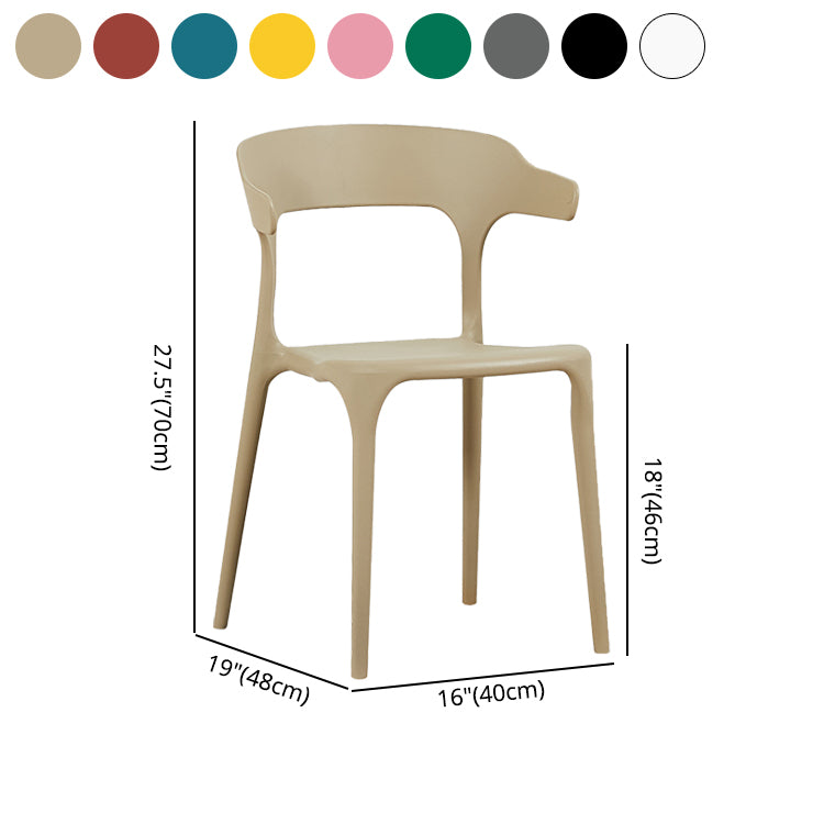 Chaise de salle à manger en plastique de style moderne, chaises latérales empilables sans bras pour la cuisine