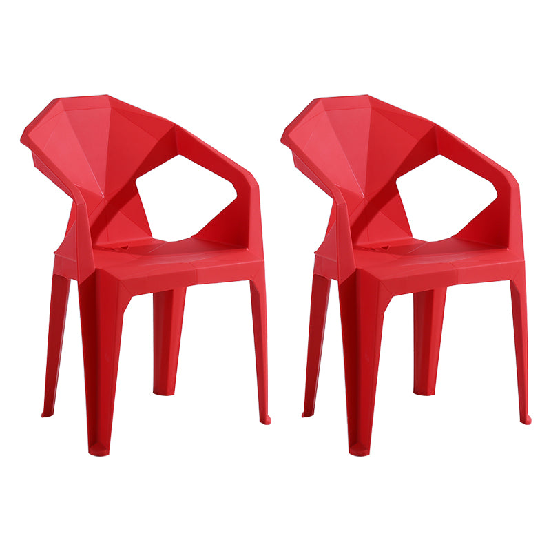 Modern Style Plastic Dining Chair Stackable Dining Arm Side Chair for Kitchen