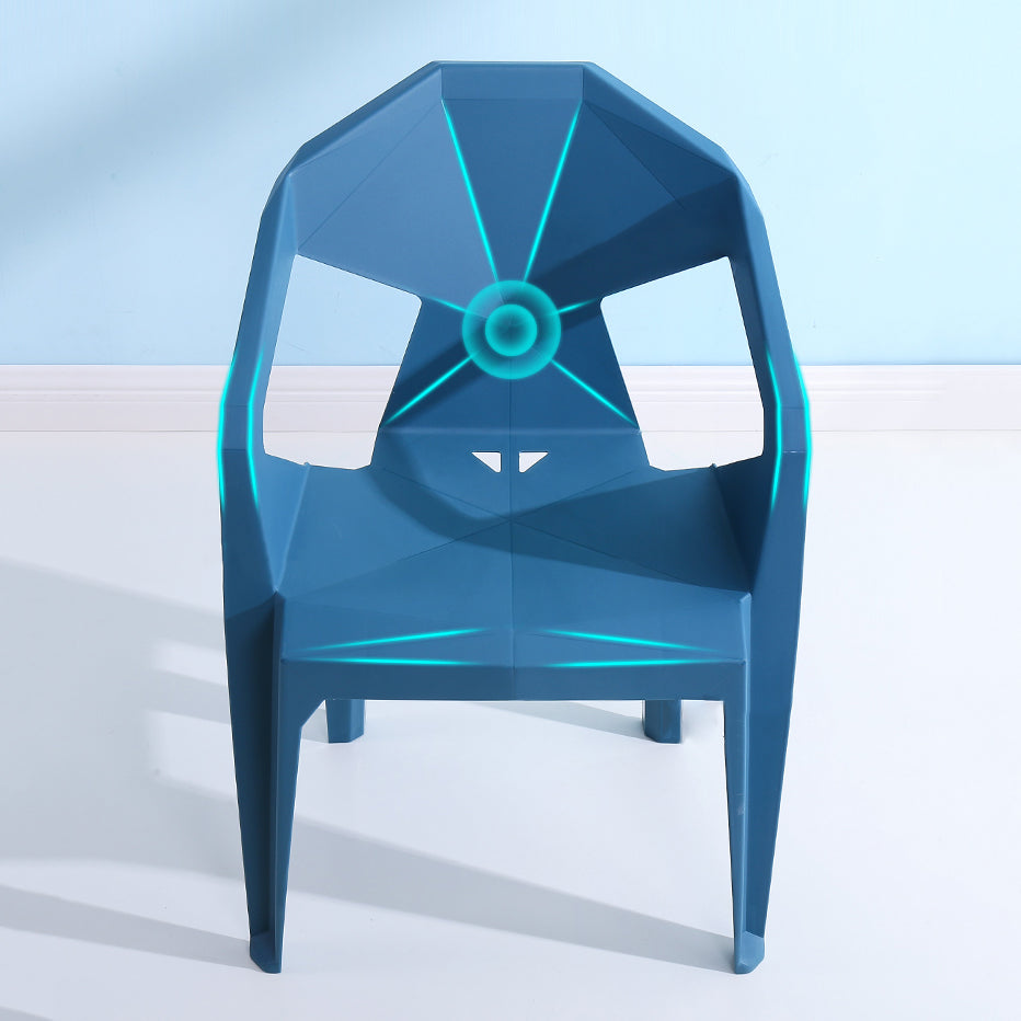 Silla de comedor de plástico de estilo moderno, silla lateral de comedor apilable con brazo para cocina