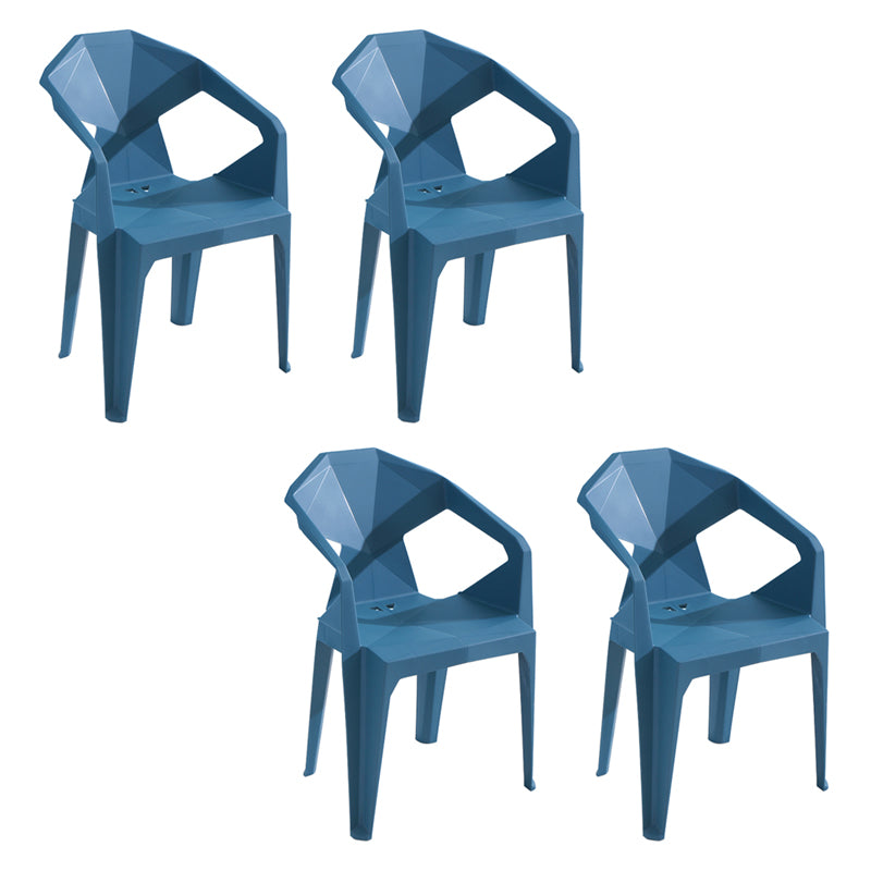 Silla de comedor de plástico de estilo moderno, silla lateral de comedor apilable con brazo para cocina