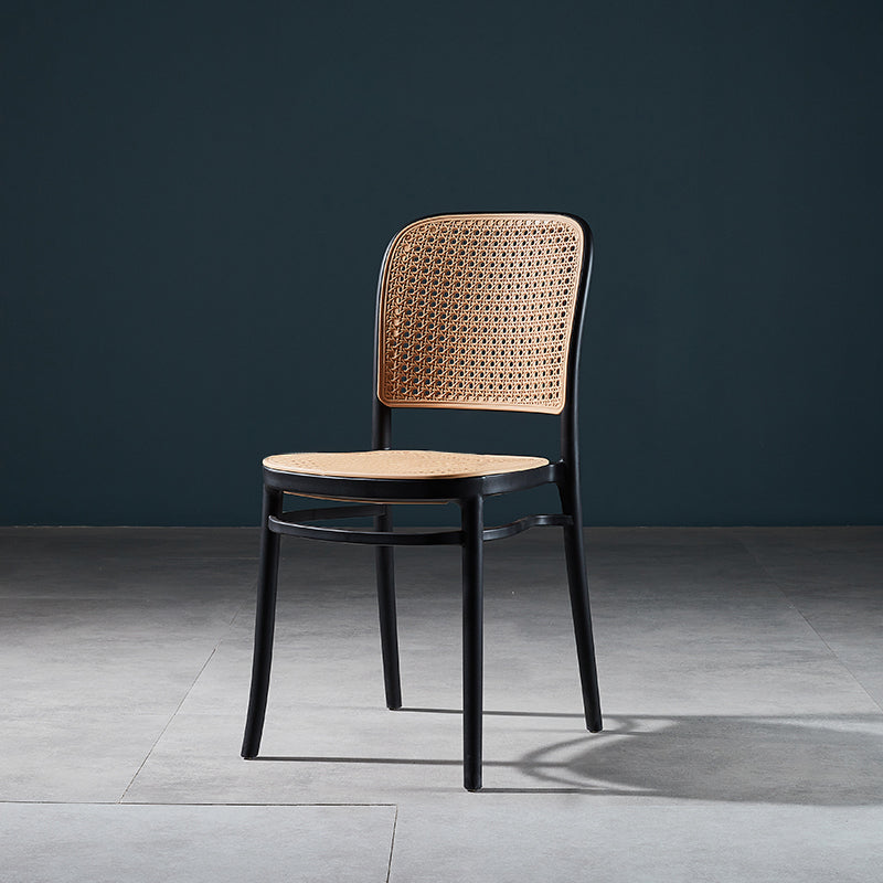 Modern Style Dining Chair Plastic Dining Armless Side Chair for Kitchen