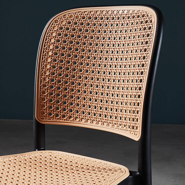 Silla de comedor de estilo moderno, silla lateral sin brazos de comedor de plástico para cocina