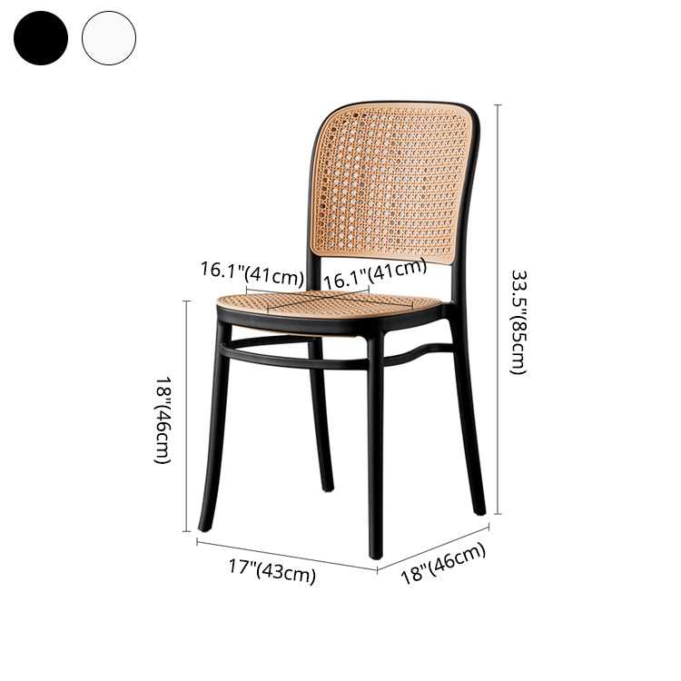 Silla de comedor de estilo moderno, silla lateral sin brazos de comedor de plástico para cocina