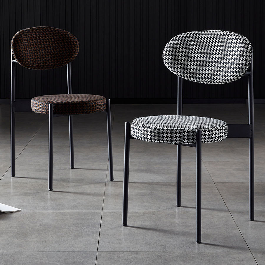 Silla de comedor de cocina estilo Glam, sillas laterales sin brazos de comedor de metal