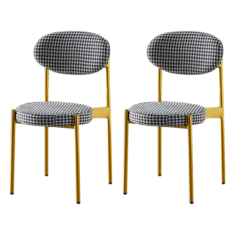 Silla de comedor de cocina estilo Glam, sillas laterales sin brazos de comedor de metal