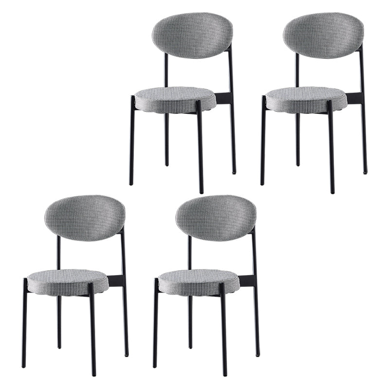 Silla de comedor de cocina estilo Glam, sillas laterales sin brazos de comedor de metal