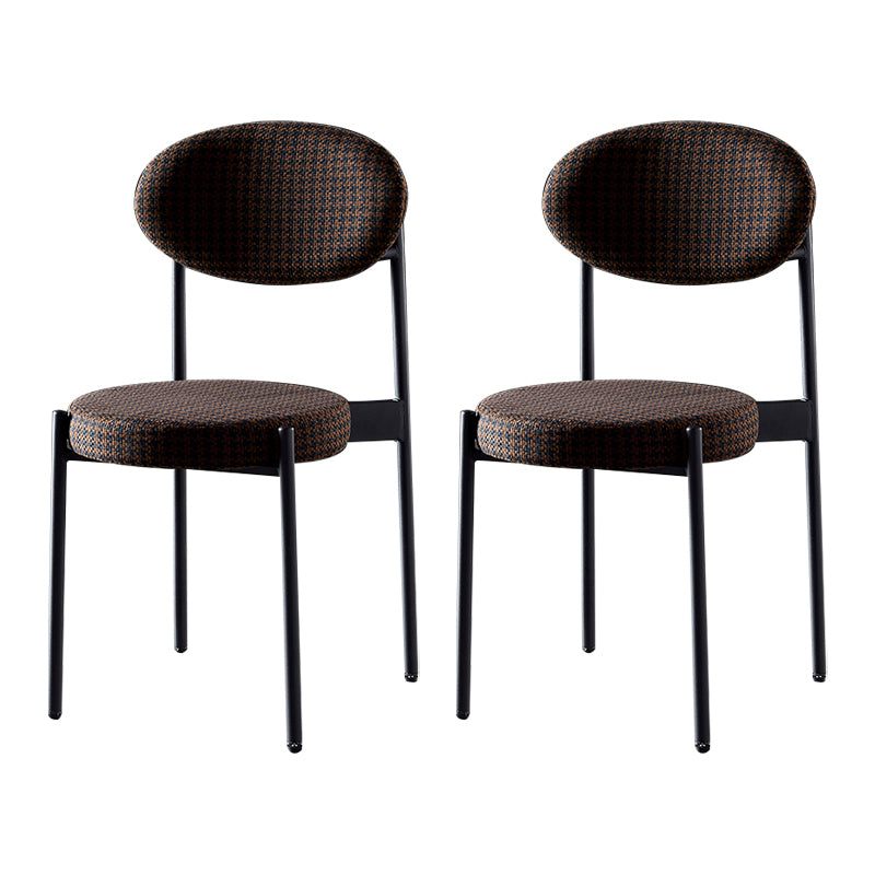 Silla de comedor de cocina estilo Glam, sillas laterales sin brazos de comedor de metal