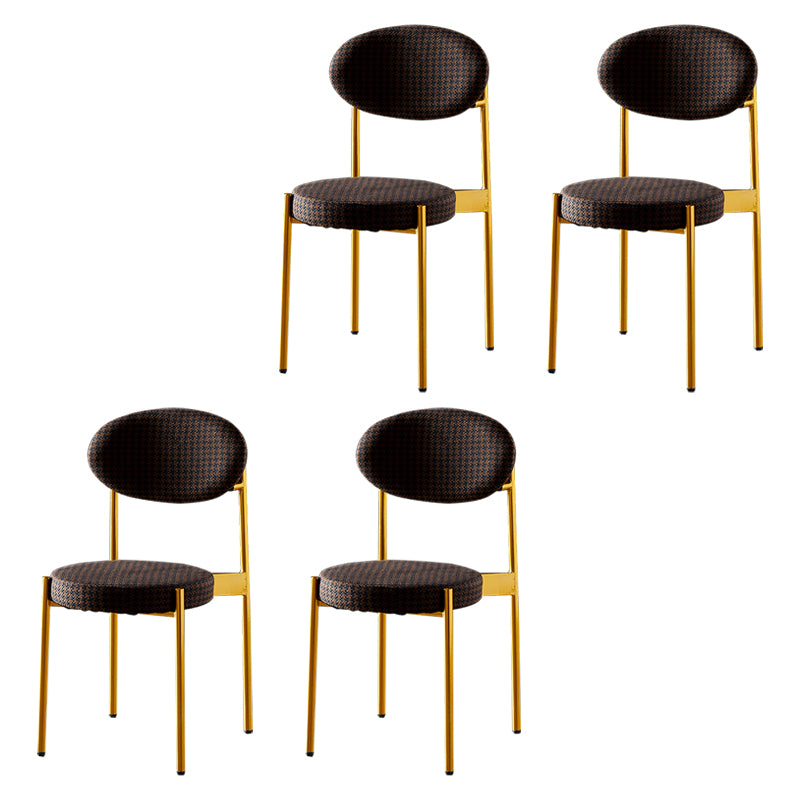 Silla de comedor de cocina estilo Glam, sillas laterales sin brazos de comedor de metal