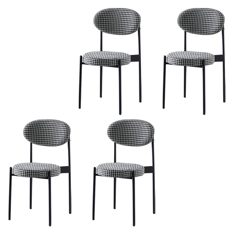 Silla de comedor de cocina estilo Glam, sillas laterales sin brazos de comedor de metal