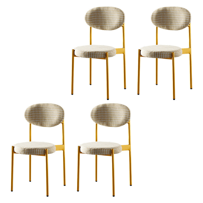 Silla de comedor de cocina estilo Glam, sillas laterales sin brazos de comedor de metal
