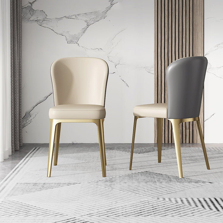 Silla de comedor de cocina estilo Glam, silla lateral sin brazos de comedor de metal
