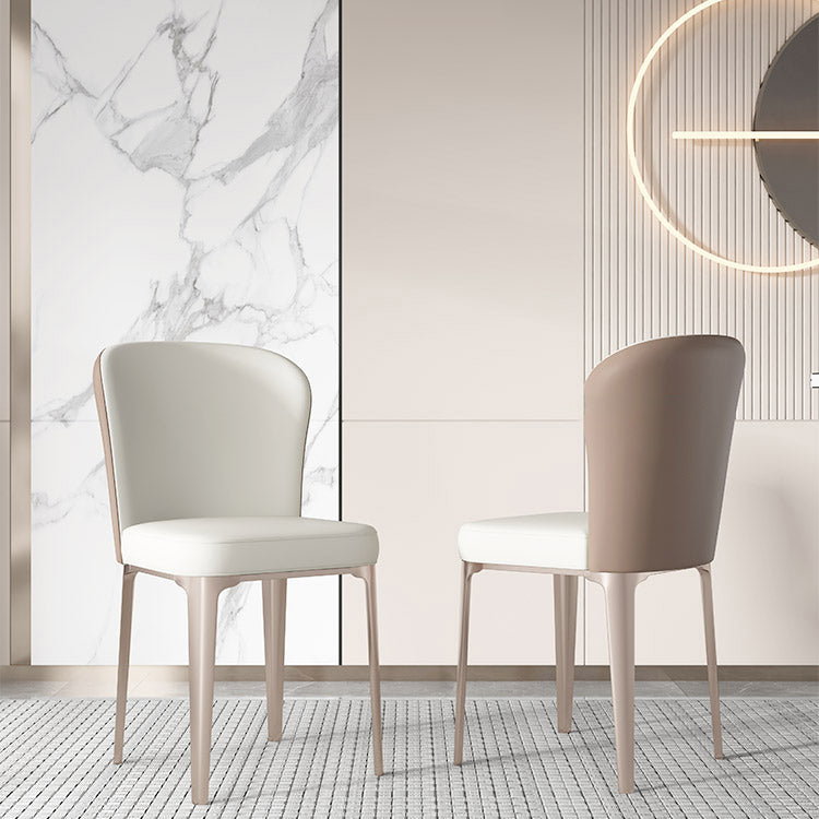 Silla de comedor de cocina estilo Glam, silla lateral sin brazos de comedor de metal