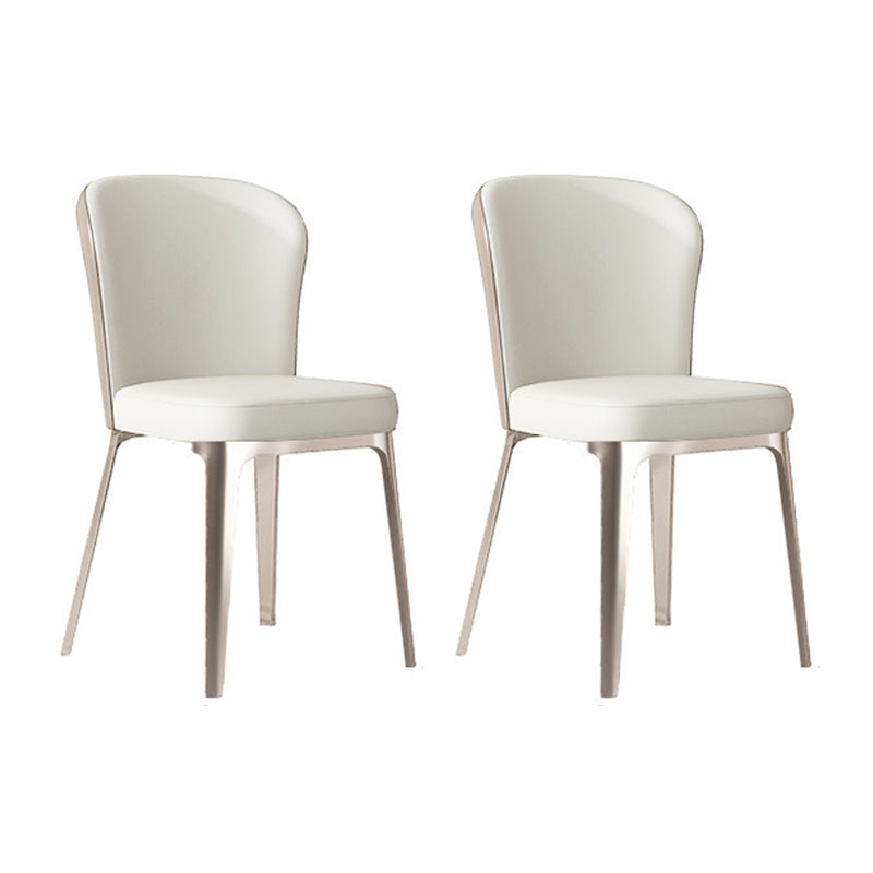 Silla de comedor de cocina estilo Glam, silla lateral sin brazos de comedor de metal