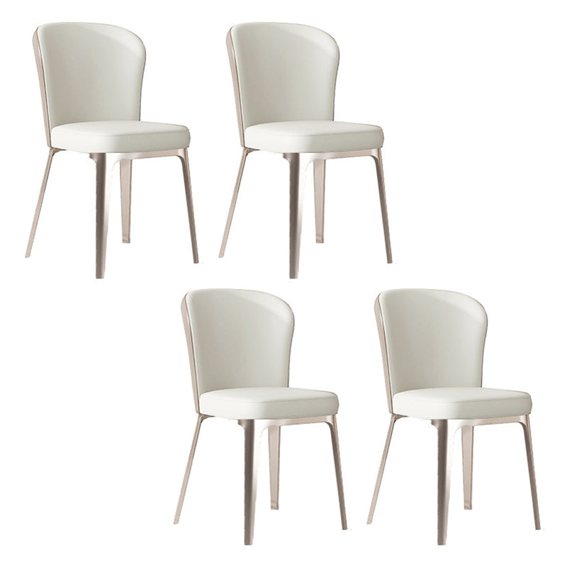 Silla de comedor de cocina estilo Glam, silla lateral sin brazos de comedor de metal