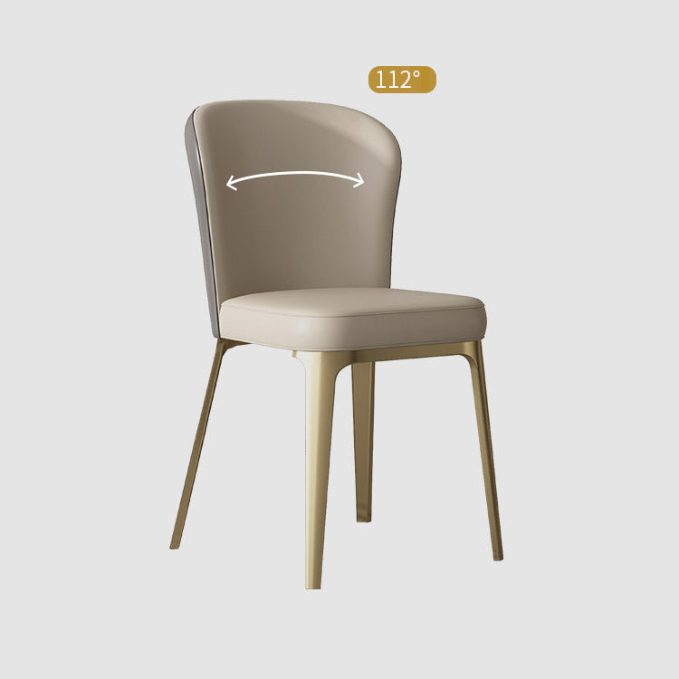 Silla de comedor de cocina estilo Glam, silla lateral sin brazos de comedor de metal