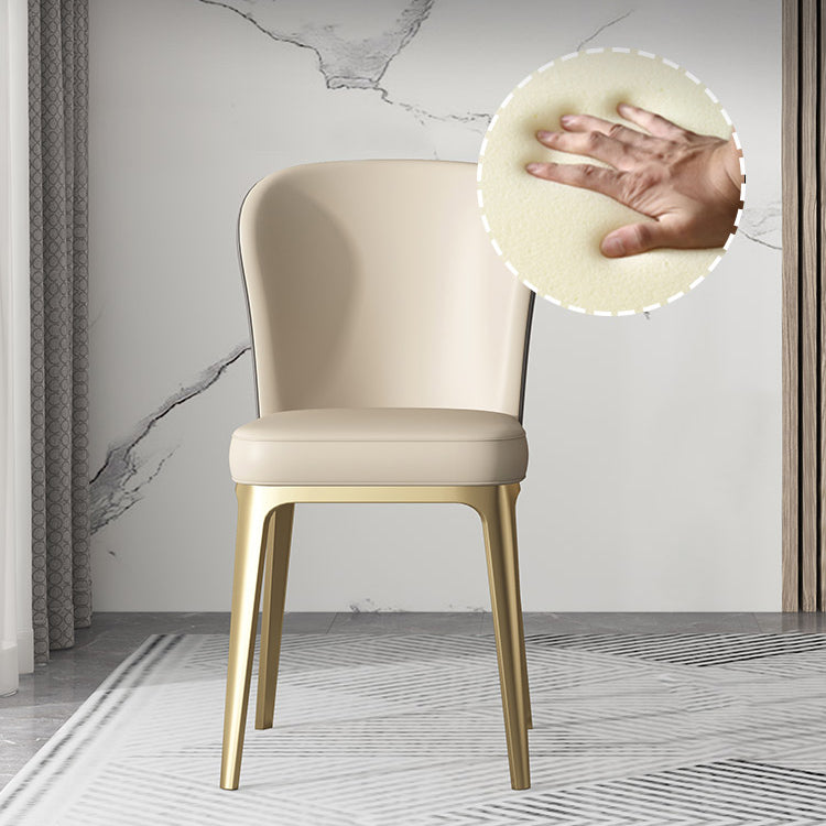 Silla de comedor de cocina estilo Glam, silla lateral sin brazos de comedor de metal