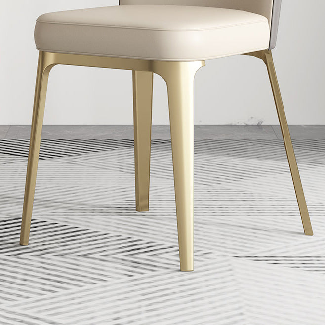 Silla de comedor de cocina estilo Glam, silla lateral sin brazos de comedor de metal
