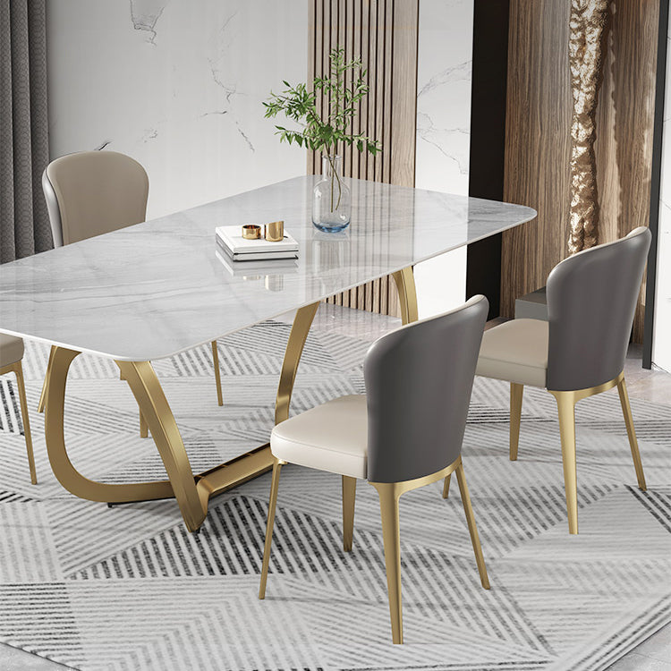 Silla de comedor de cocina estilo Glam, silla lateral sin brazos de comedor de metal