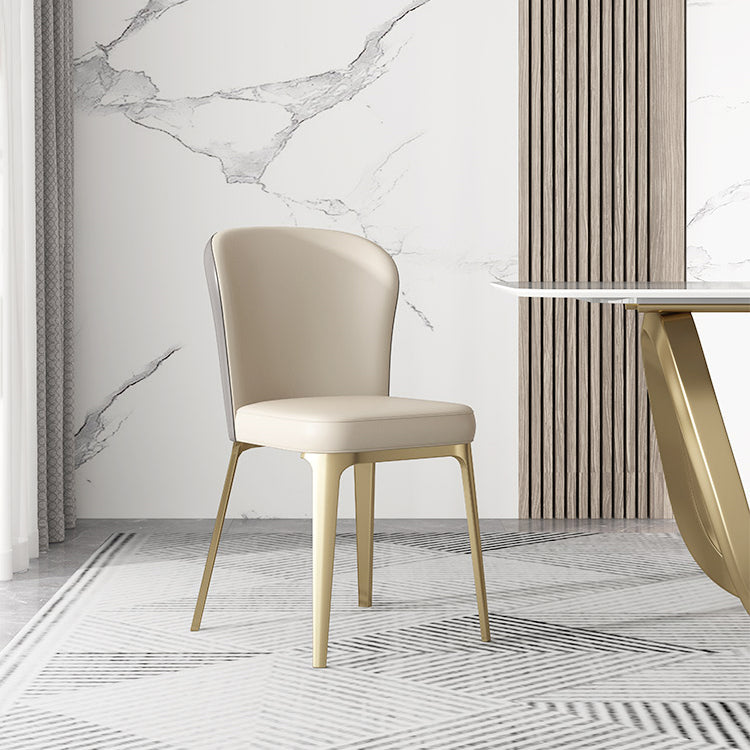 Silla de comedor de cocina estilo Glam, silla lateral sin brazos de comedor de metal