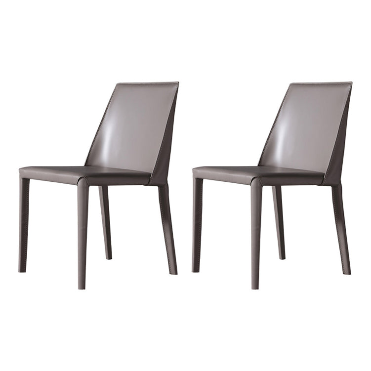 Hedendaagse vaste achterste dinerenstoelen Lederen eetkamerstoelen voor keuken (set van 2)