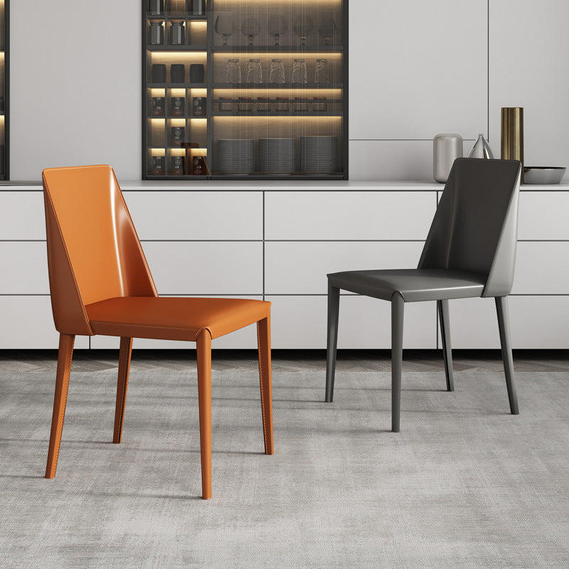 Hedendaagse vaste achterste dinerenstoelen Lederen eetkamerstoelen voor keuken (set van 2)
