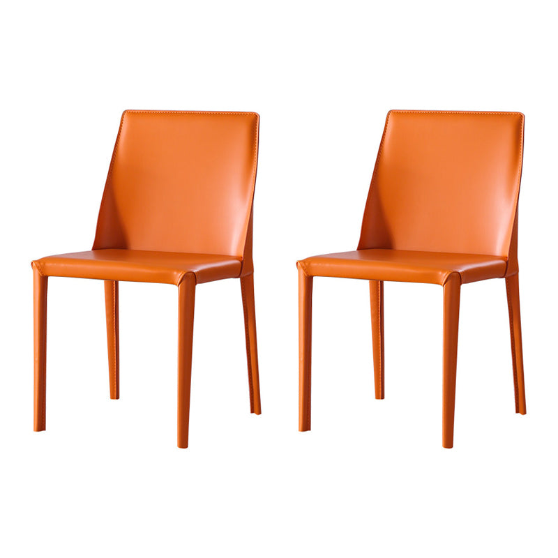 Hedendaagse vaste achterste dinerenstoelen Lederen eetkamerstoelen voor keuken (set van 2)