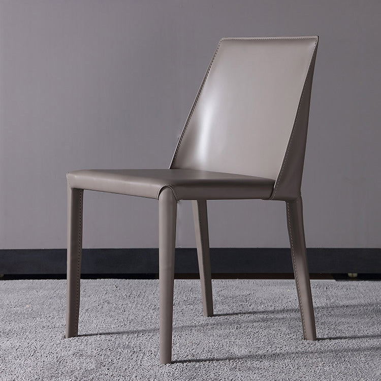Hedendaagse vaste achterste dinerenstoelen Lederen eetkamerstoelen voor keuken (set van 2)