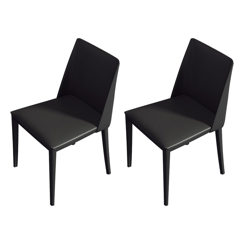 Hedendaagse vaste achterste dinerenstoelen Lederen eetkamerstoelen voor keuken (set van 2)
